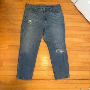 Old Navy Blue Ankle Cropped Distressed Jeans